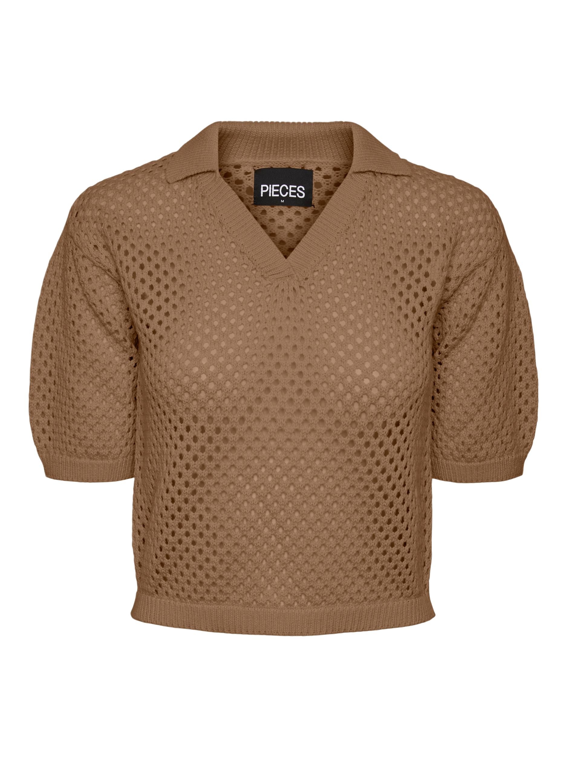 Pieces Laya Polo Knit, Rust