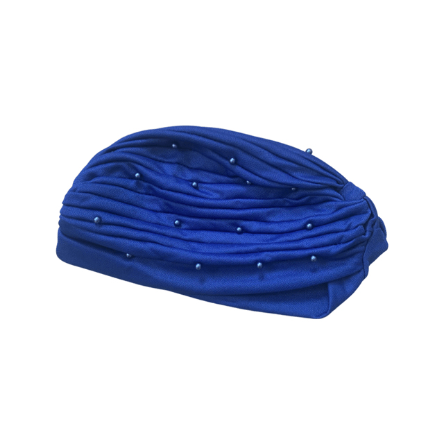 Perle turban blå